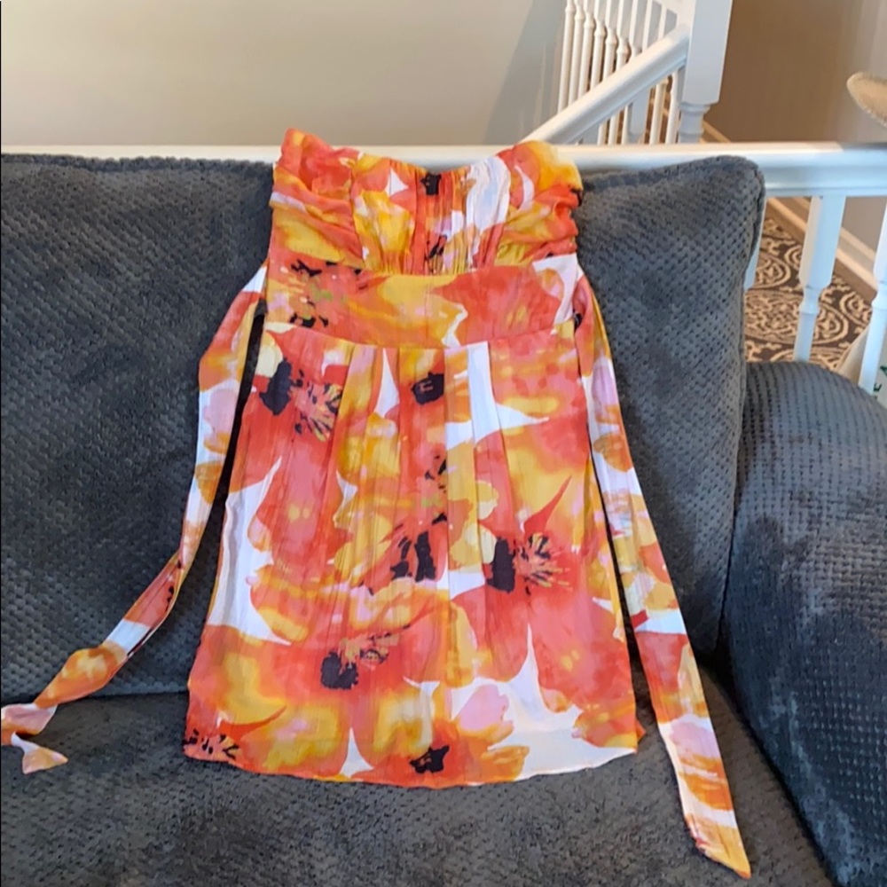 Paula KC strapless dress. Multi colored, size S.